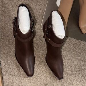 REFORMATION Silvia Ankle Boot with Removable Buckle Detail